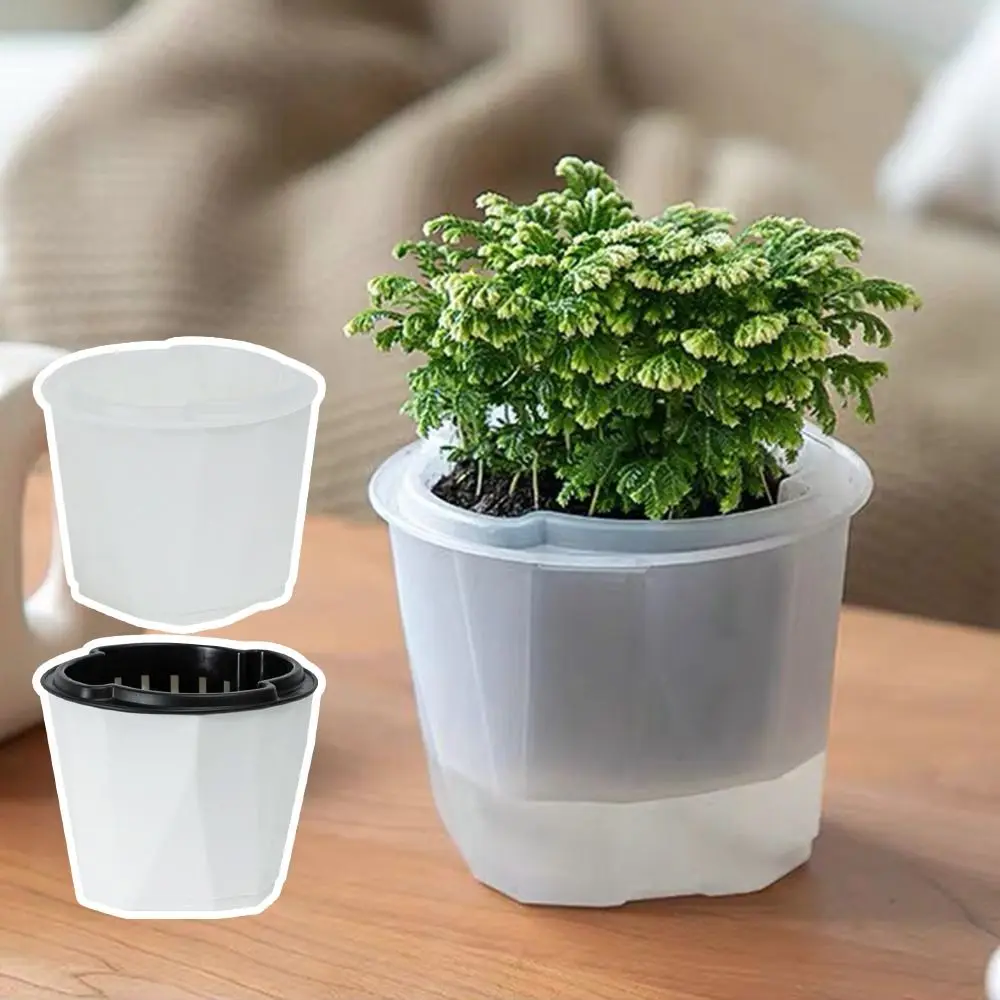 Durable Self Watering Lazy Plant Pot Including Liner Garden Supplies Hydroponic Planter with Handle Soil Flower Pot