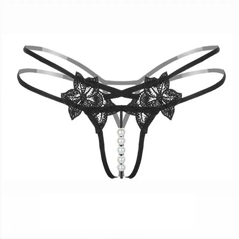 Sexy Lace G-String Underwear for Women Low Waist Embroidered Thong Hollow Design Intimate Panties Female Underpants
