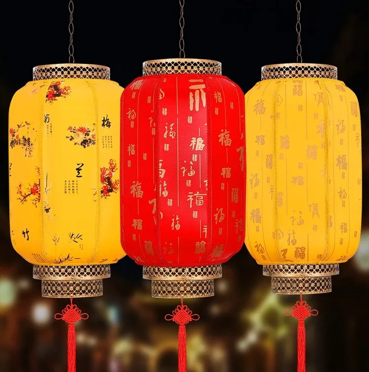 1pcs red lantern, outdoor printed palace lantern decoration, Chinese waterproof lantern