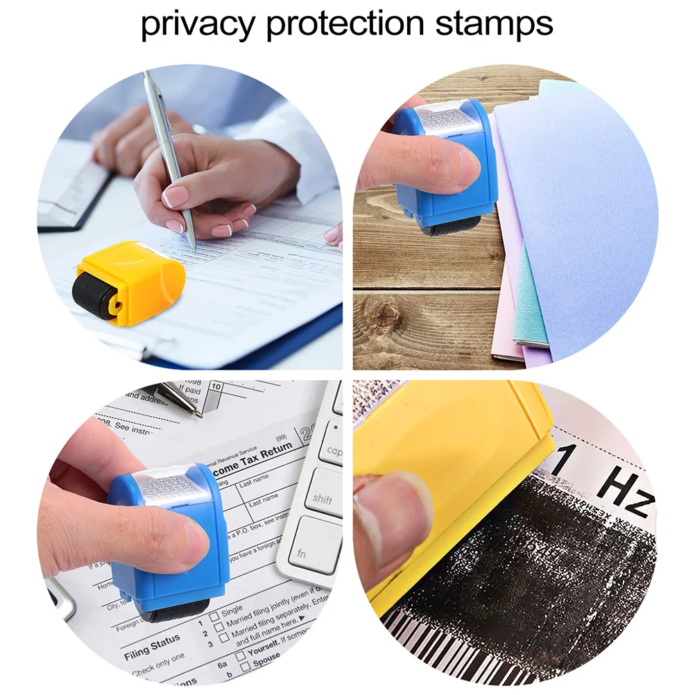 1Pcs Identity Guard Privacy Protection Seals Plastic Garbled Security Stamps Hand-Held Roller Stamps Recyclable