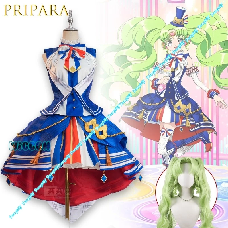 

Pripara Fururu FuyuRin Paris Inspired Косплей Костюм Синий Белый Букет Аниме Лолита Наряд для Вечеринки Хэллоуин Высокое Качество