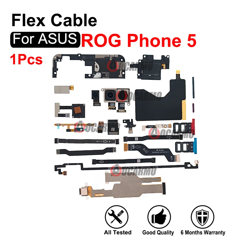 For ASUS ROG Phone 5 Rog5 ZS673KS NFC Mainboard Connect Small Board Fingerprint Fan Power Fingerprint Vibrator Motor Flex Cable