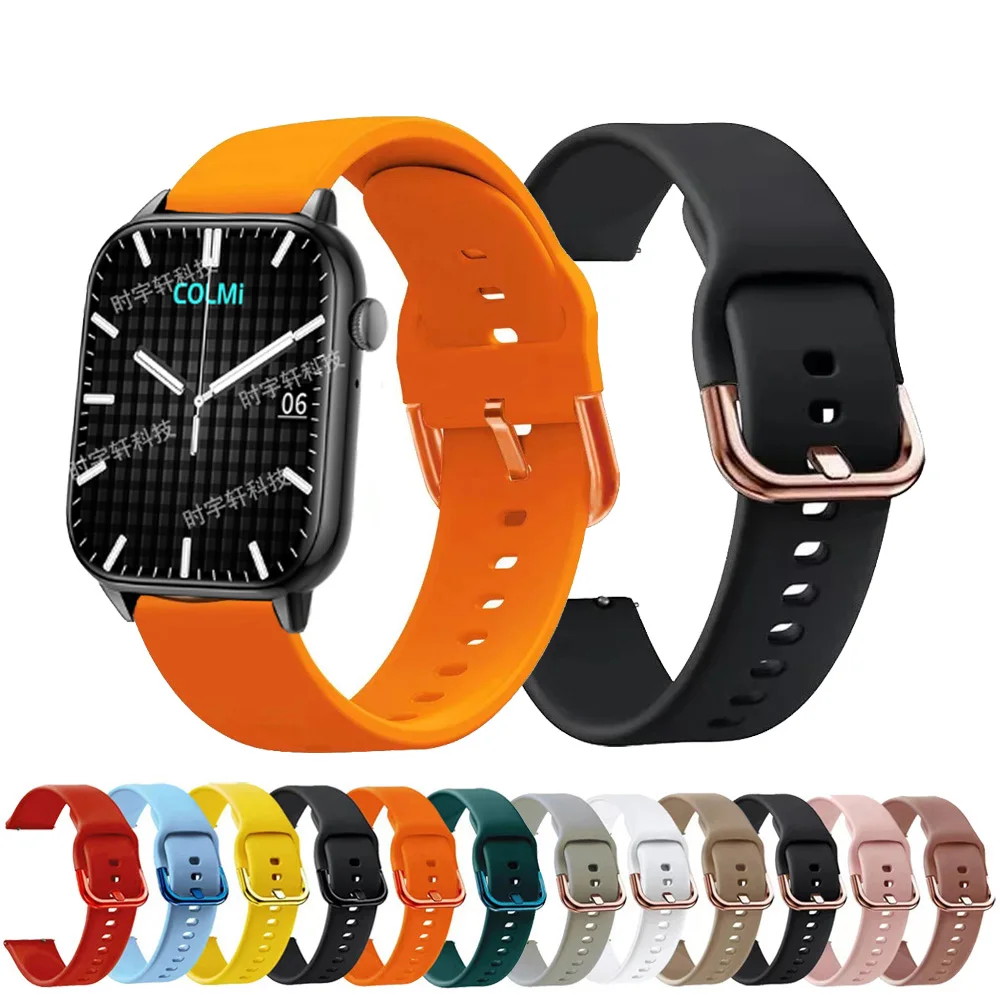 Спортивный ремешок 20 мм 22 мм для умных часов COLMI C61 C60 C81 C80, силиконовый корпус Correas для COLMI P8 Plus/P28/P71 P73 P60 P68 P42/M42 Band