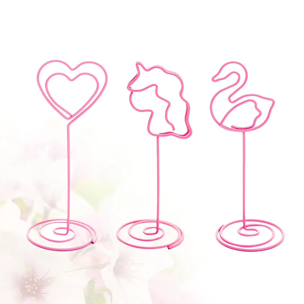 6Pcs Premium Metal Heart-Shaped Photo Holder Stand Table Number Holder Place Card Clip for Wedding Reception Office Home Decor