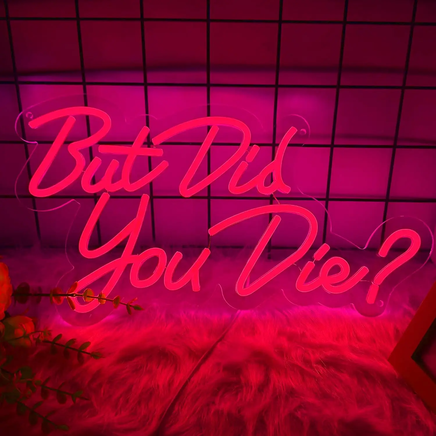 But Did You Die LED Neon Sign USB Powered Neon Light, Christmas Bedroom Wall Decor Lamp, Game Room Bar Party Decoration Gift