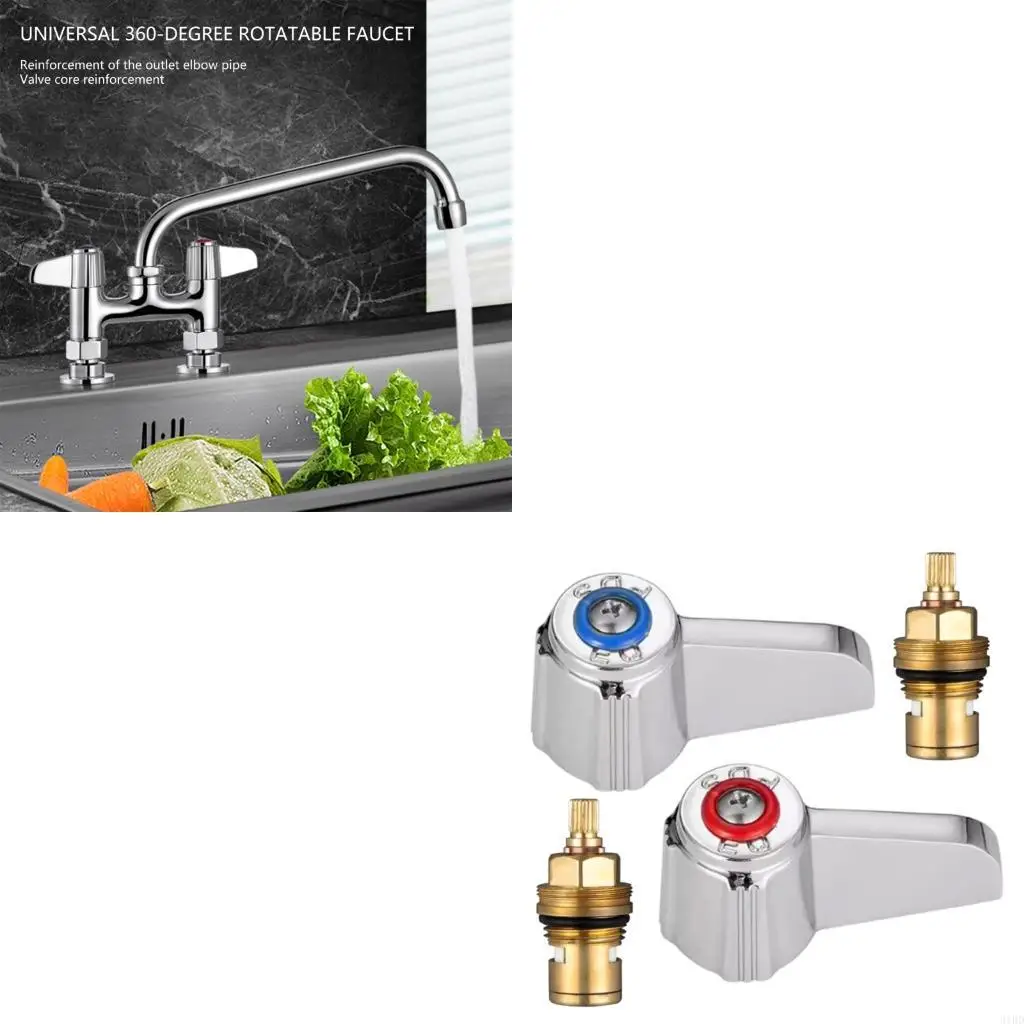 

Faucet Valves Hot and Cold Knob Handle with Stem Hand Wash Sink Faucet Handle Commercial Faucets Parts Enduring