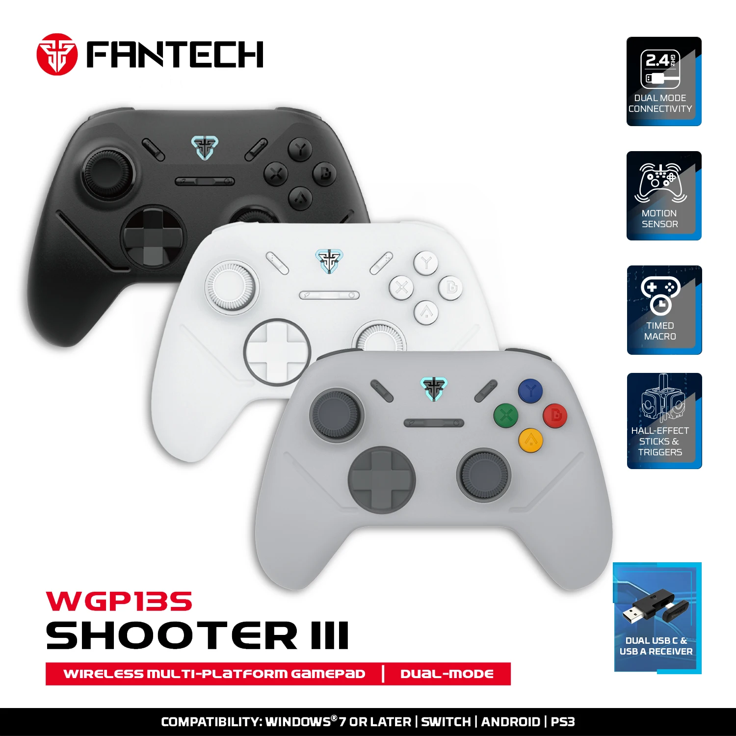 Fantech Shooter III Wireless Gamepad - 1000Hz PC & Nintendo Switch Controller