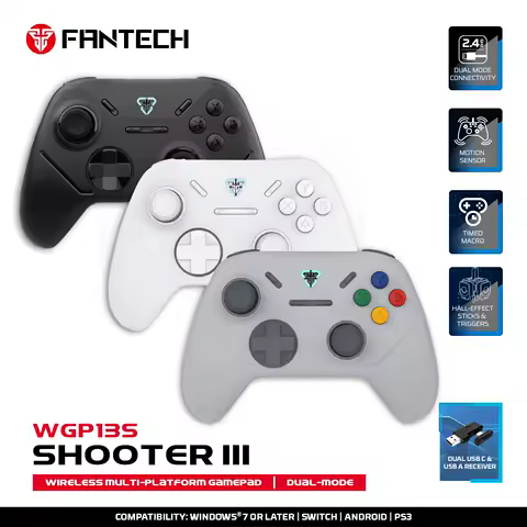 FANTECH SHOOTER III WGP13S 2.4G Wireless Gamepad With Hall Effect Joysticks &amp; Triggers 1000Hz Gaming Controller For PC NS