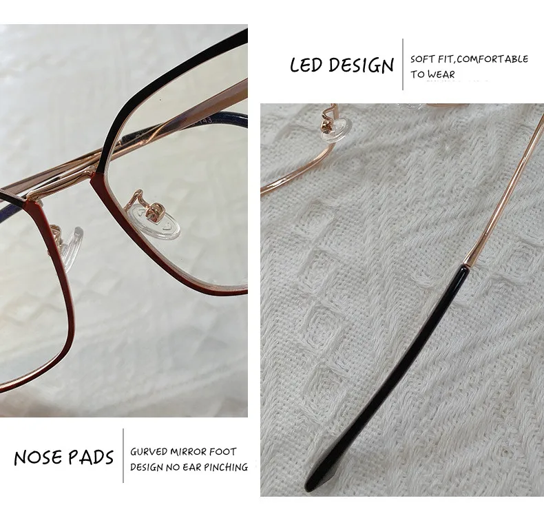 Neue Mode Marke Design Retro Cat Eye Rahmen Photochrome Anti Blau Licht Computer Frauen Lesebrille Weitsichtige Dioptrien 0-6 – Detail 4