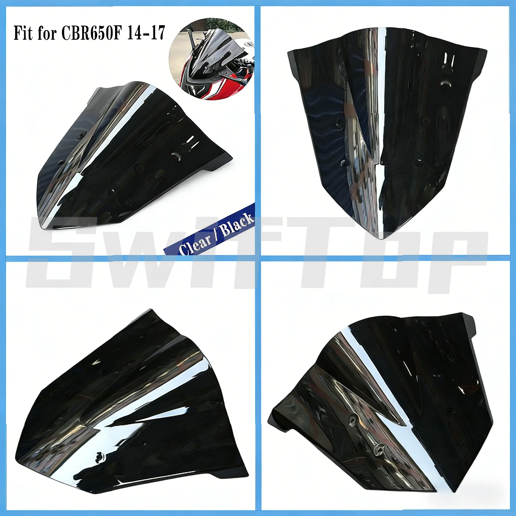 

Motorcycle Accessories Windshield Windscreen Fit For HONDA 2014 - 2018 CBR650F CBR 650F 2016 2015 2017 Wind Screen