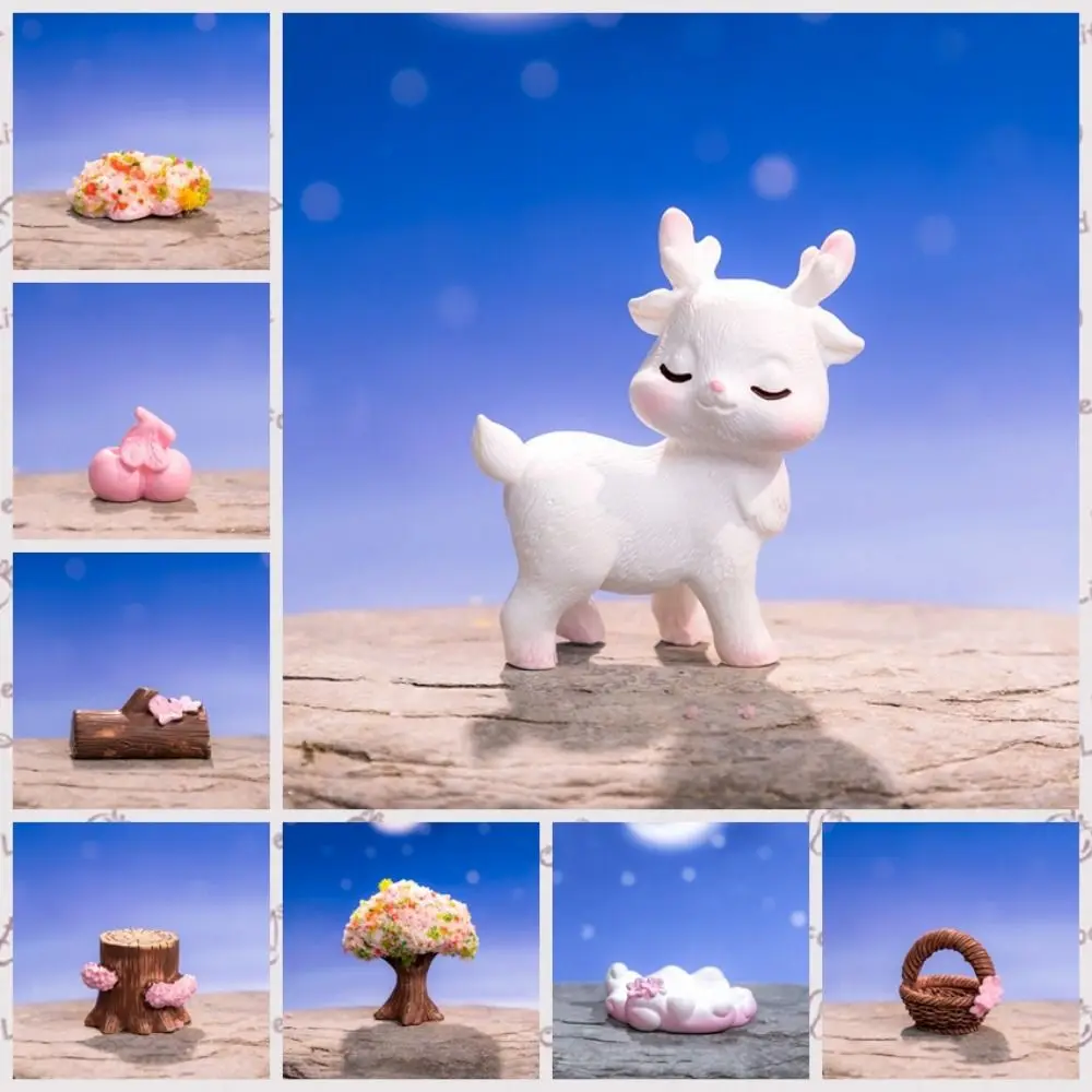 

Decorative Mini Pink Deer Statue Cute Pink Deer Miniatures Pink Deer Micro Landscape Resin Fruit Baskets Statue Fairy Garden