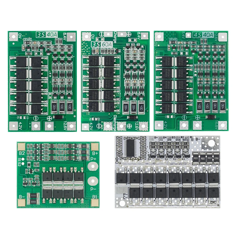 3S 4S 5S Li-ion Lithium Battery 18650 Charger BMS 25A 30A 40A 60A 100A Protection Board with Balance For Drill Motor