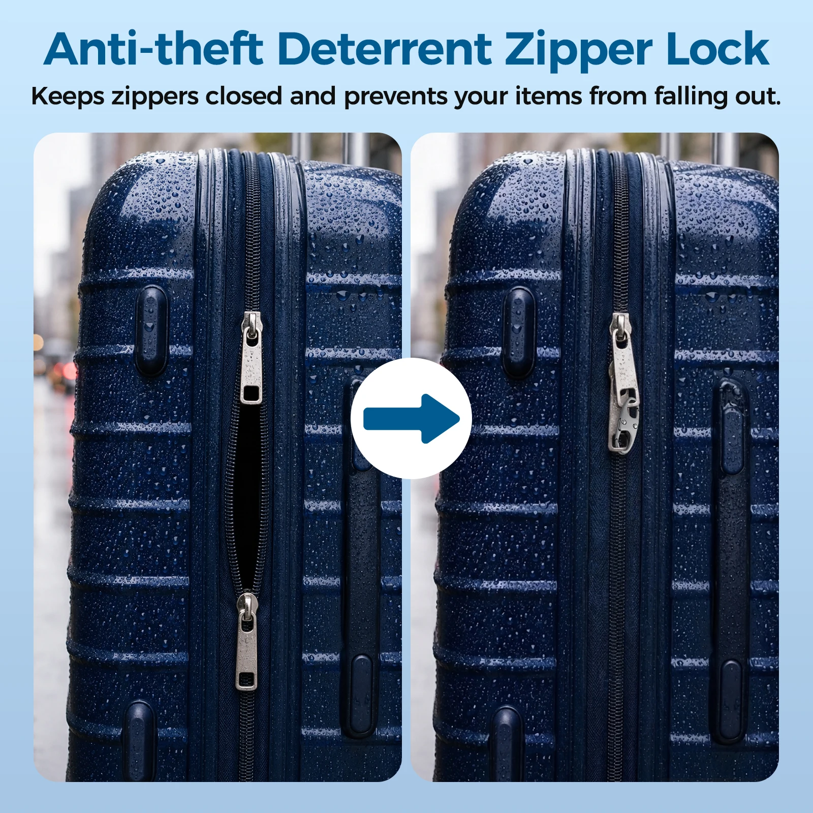 Legierungs-S-förmiger Reißverschluss-Clip Universeller Tragbarer Taschen- und Kofferzubehör Gepäcktaschenteil Schnappverschluss Mini-Diebstahlschutz-Clips – Detail 6
