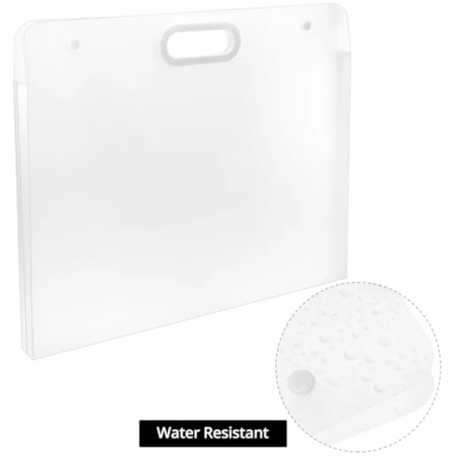 QWORK Art Portfolio Folder - 17x13 Inch Water-Resistant Solid Stiff Material 4 Pack Translucent Large Storage for Artwork Diamo