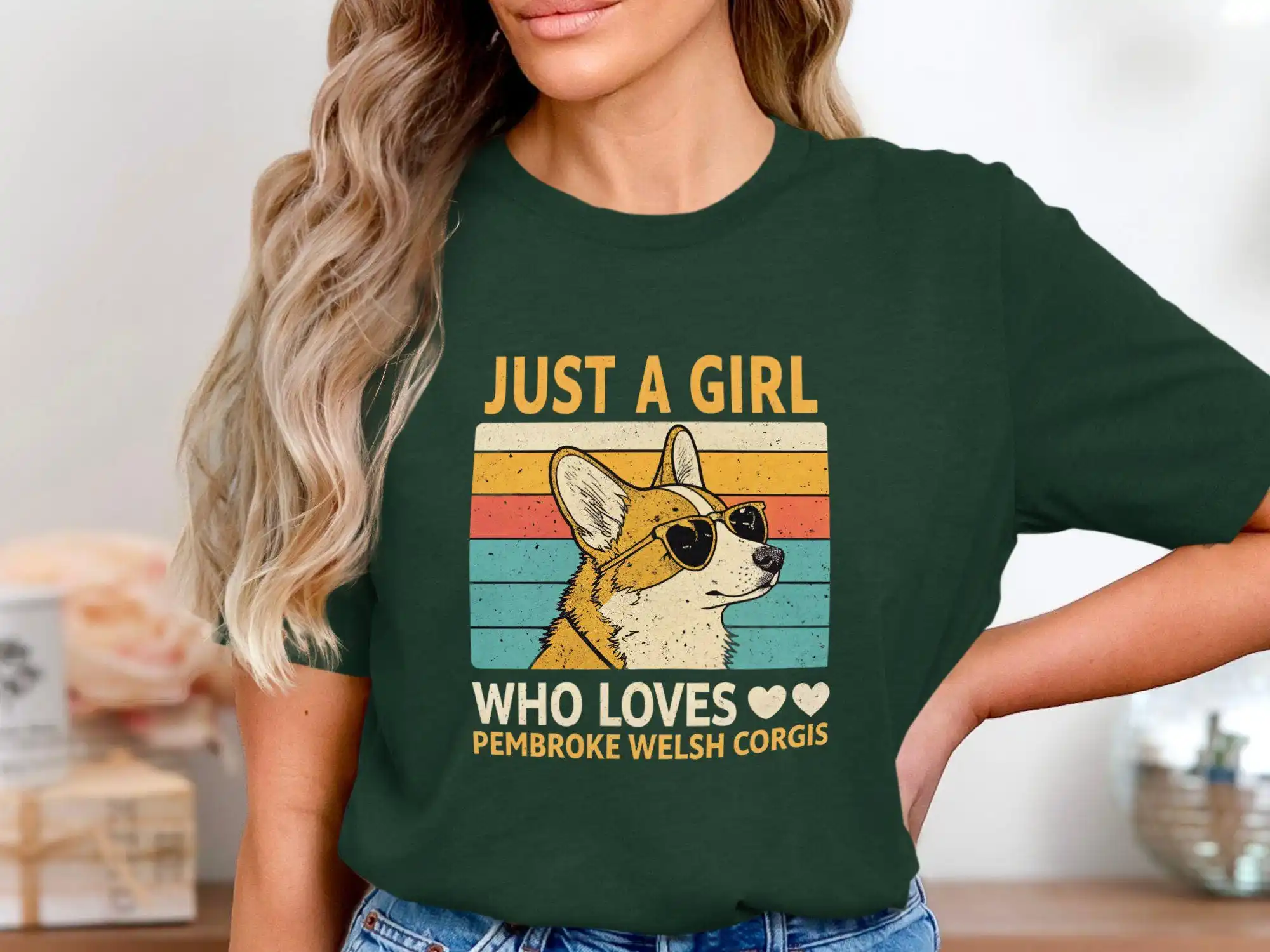 Just a Girl Who Loves Pembroke Welsh Corgis T Shirt Funny Corgi Lover Women's Dog Themed Cute SweaT