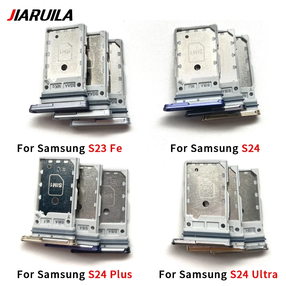 NEW Dual Card For Samsung S24 Plus S24 Ultra S23 Fe S24 SIM Card Tray chip slot drawer Holder Adapter Accessories