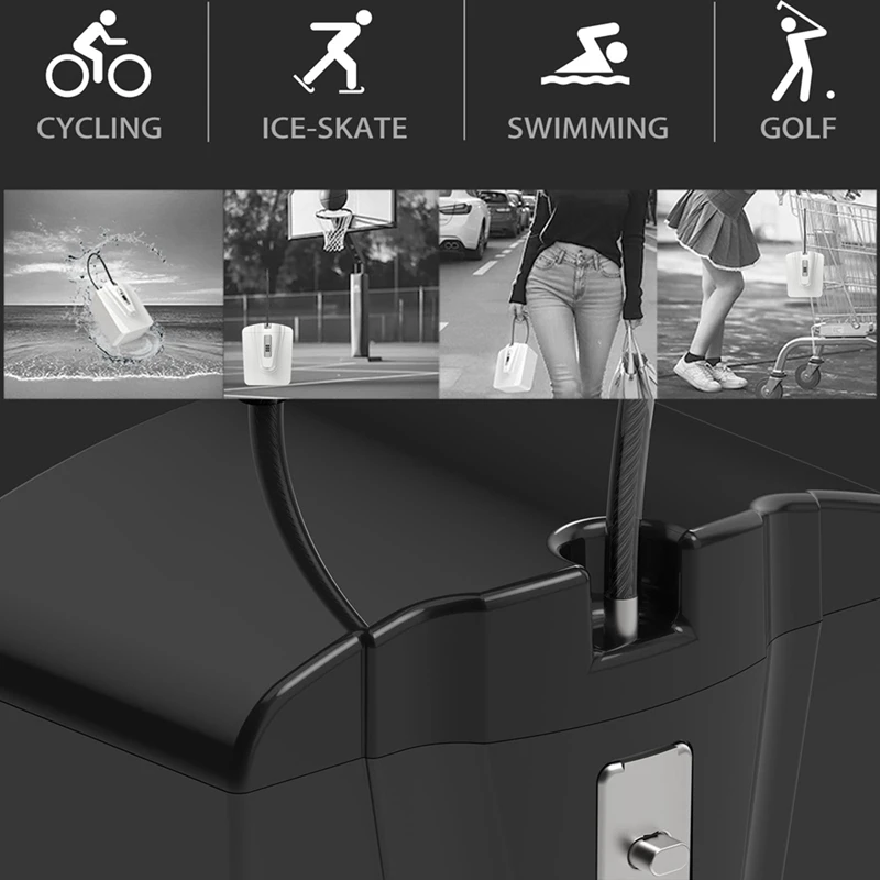 ตู้เซฟแบบพกพาสําหรับเดินทางพร้อมสายเคเบิล ตู้เซฟเดินทางด้วยรหัสผ่าน เหมาะสําหรับชายหาด วันหยุด โรงแรม -ABJU