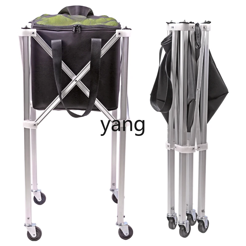 

Yjq Aluminum Alloy Tennis Cart Training Frame Pick-up Ball Storage Basket Coach Car Artifact