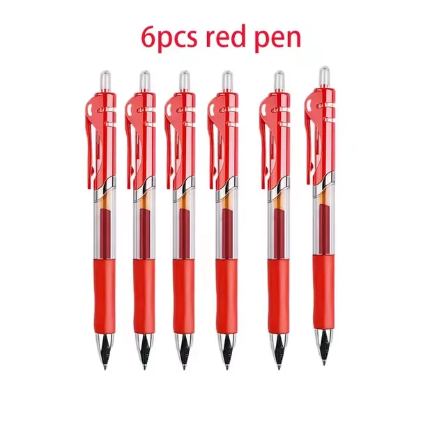 

Gel Pen 0.5mm Refill Set School Supplies Black Blue Red Ink Color Retractable Ballpoint Pens Business Student School Office