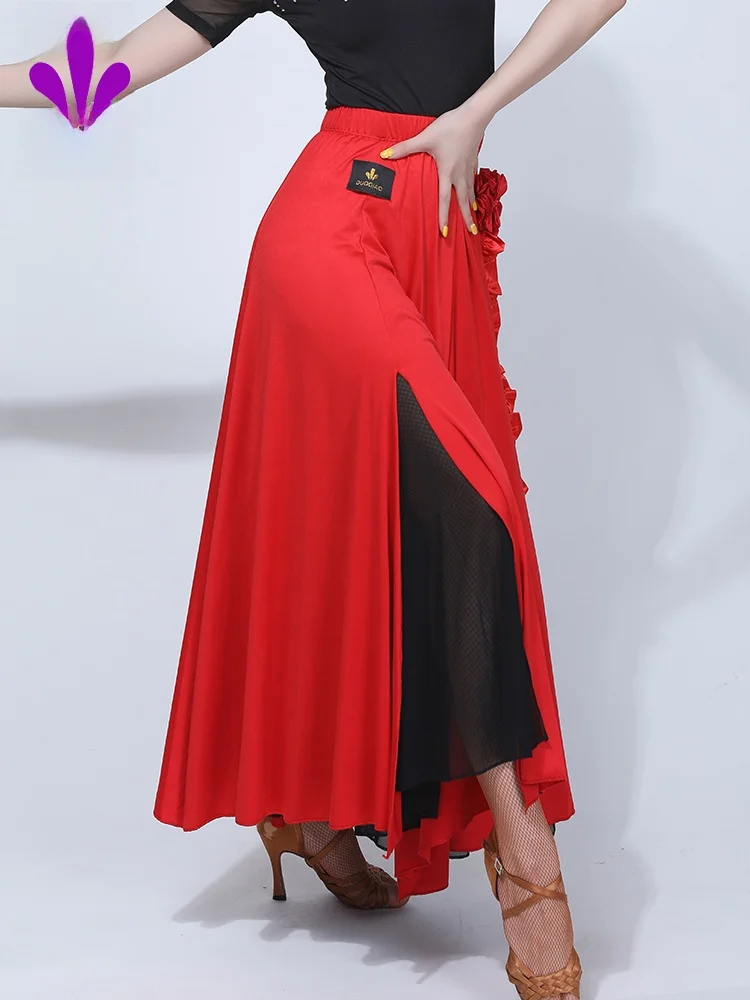 تنورة الرقص اللاتينية الثنائية الممارسة المهنية أورم الرقص f تنورة الكبار المرأة خريف جديد أداء الرقص مصارعة الثيران C...