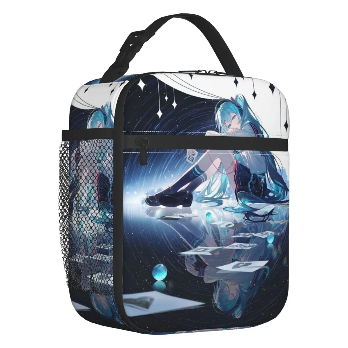 

Custom Hatsunes Miku Vocaloid Rock Anime Insulated Lunch Bag for Women Portable Thermal Cooler Lunch Tote Beach Camping Travel