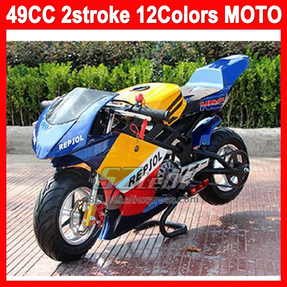 49CC 2-Stroke Mini Motorcycle Small Buggy Scooter Superbike Moto Bikes Gasoline Adult Child Mountain ATV Off-road Vehicle MOTO