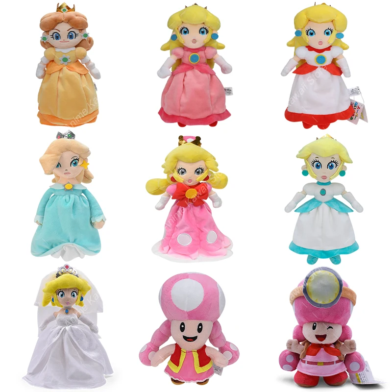 Cartoon Mario Princess Peach Daisy Toadette Rosalina Pauline Plush Toy Mario Stuffed Animal Doll Birthday Gifts