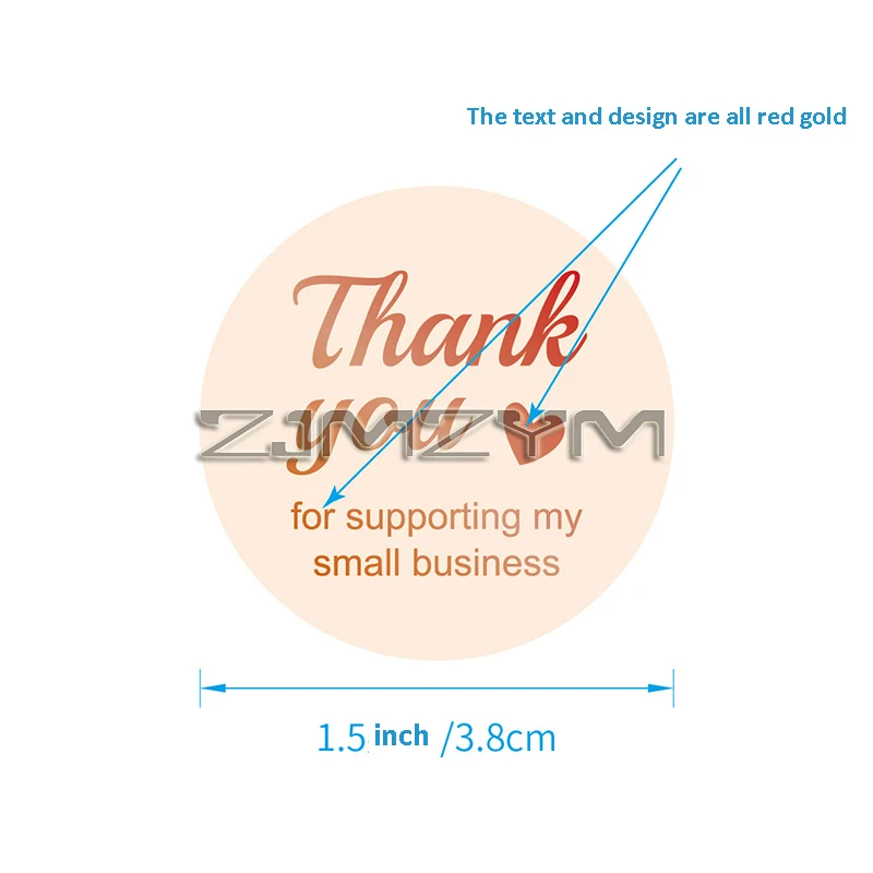 Thank You For Supporting My Small Business Stickers With Gold Foil Round Labels Sticker For Small Shop Handmade Sticker