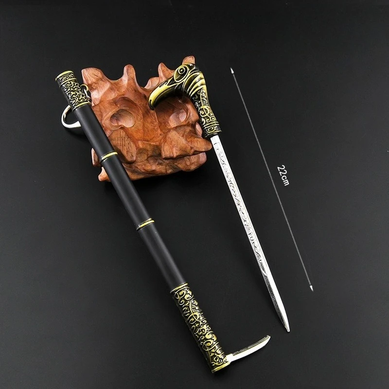 22 ซม.เกมใหม่ดาบโลหะพร้อมปลอกดาบรุ่นอุปกรณ์ประกอบฉากเดสก์ท็อปตกแต่งเครื่องประดับเด็กของขวัญวันเกิดของเล่น