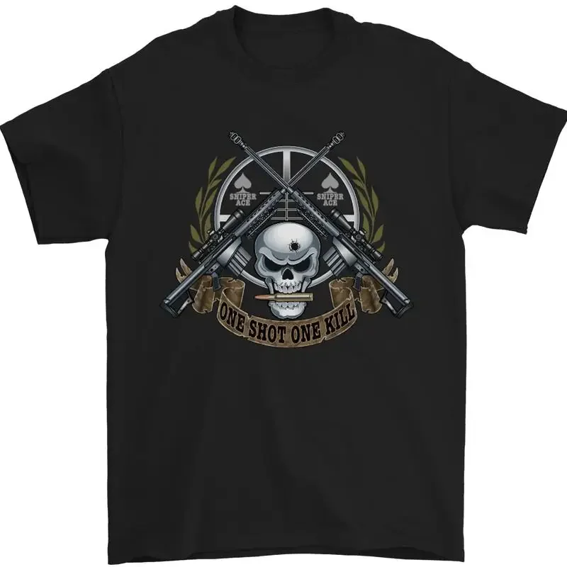 

Мужская футболка Sniper Ace One Shot Kill Para Marine Army, 100% хлопок