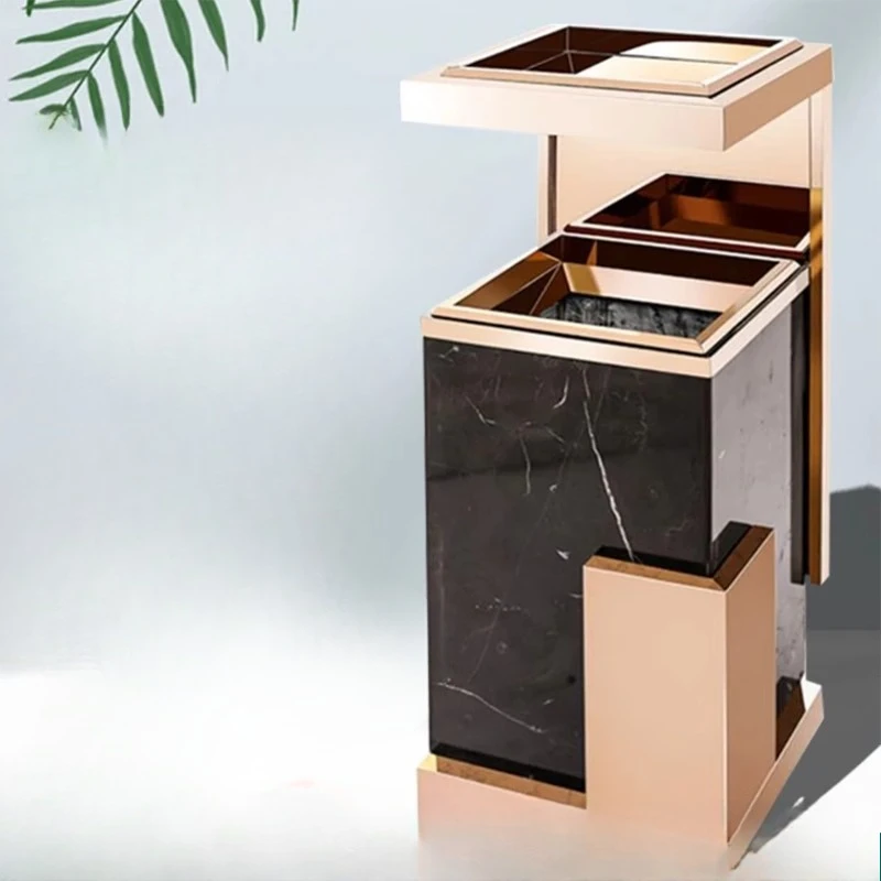 

Hotel lobby vertical special trash can stainless steel commercial hotel custom room European outdoor with ashtray