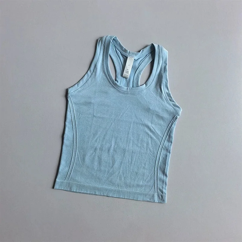 Sportliche Damen-Yoga-Top mit Racerback, schnelltrocknend, einlagig, schmal geschnitten, elastisch, Fitness-Oberteil, ohne integrierten BH, ideal für Pilates-Training. – Detail 12