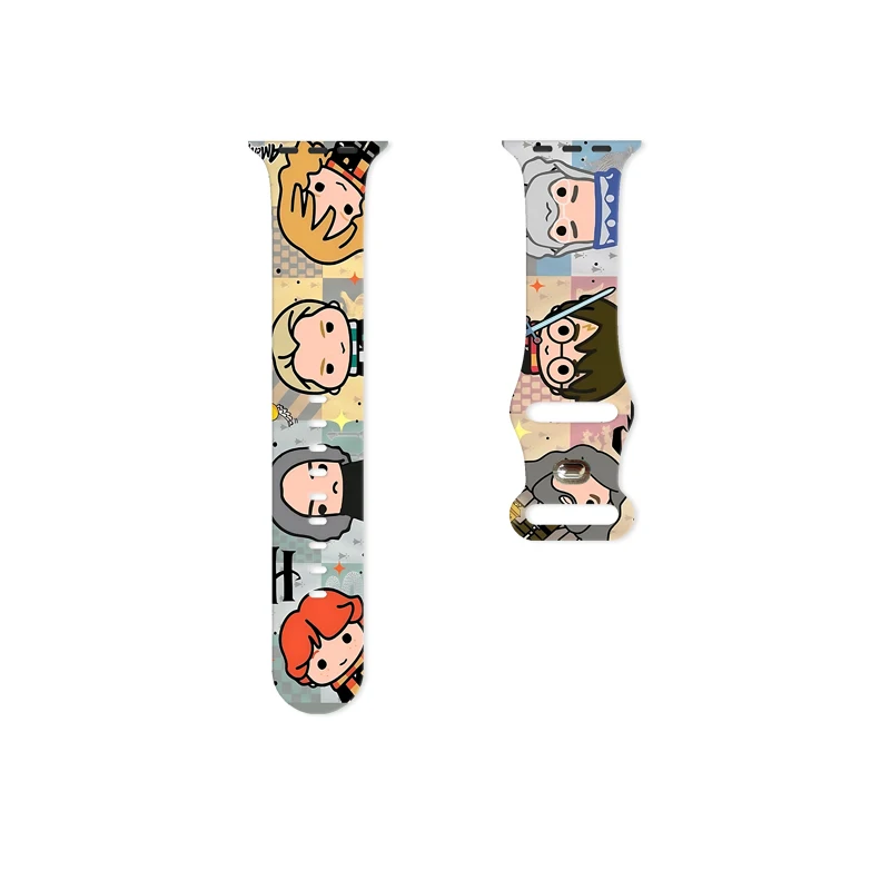 

MINISO Cute Harry Potter Print Strap for Apple Watch 11 10 9 Silicone Band Replaceable Bracelet for iWatch 44/42/41mm Watchband