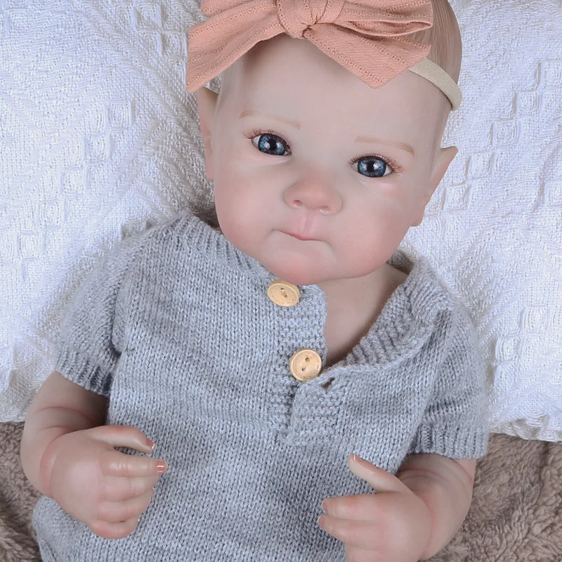 19inch Sweater Cuddly Bebe Reborn Baby Girl Full Silicone Doll Collectible Lifelike Realistic Art Reborn Dolls muñecas reborn