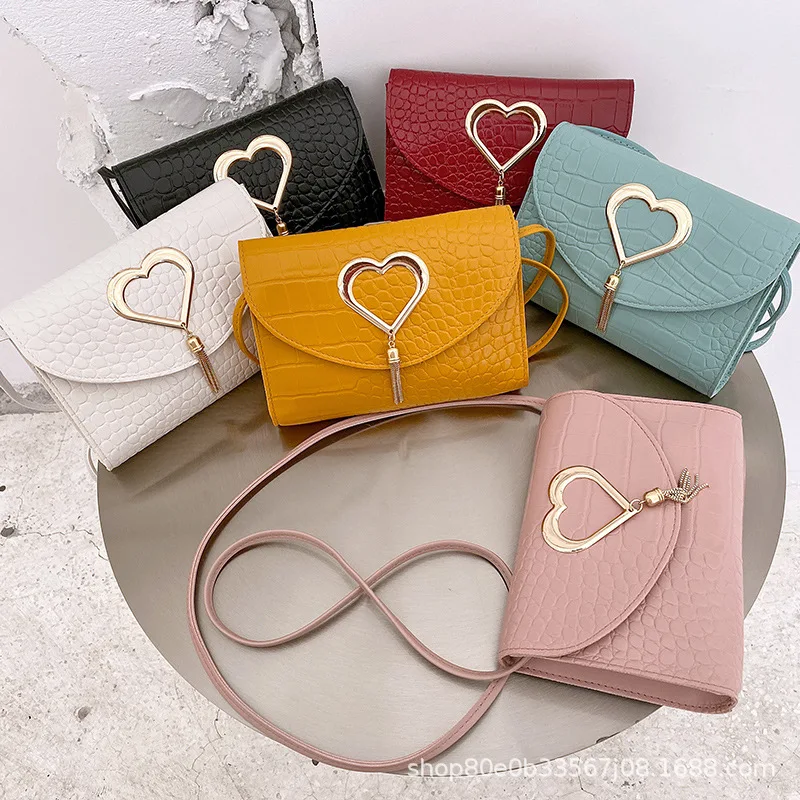 Korean ladies shoulder bag women bags2023 fashion Joker foreign trade tide bag love small square bag