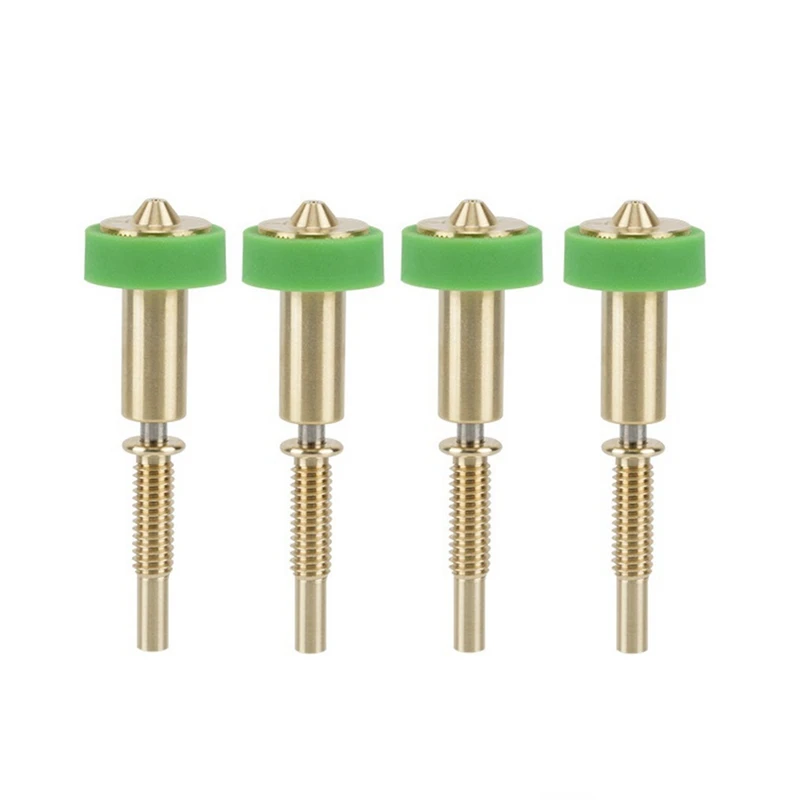 4Pcs All-In-One Bimetal Nozzles Heatbreak Brass Titanium Nozzle For E3D Hotend Extruder, Durable Easy Install 0.8Mm Nozzle