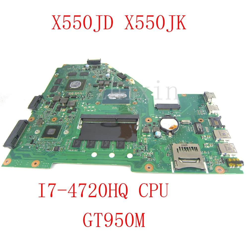 

yourui For ASUS X550JX X550JF X550JD X550JK X550J Laptop Motherboard I7-4720HQ CPU 4GB Ram GT950M REV.2.1 Notebook Mainboard