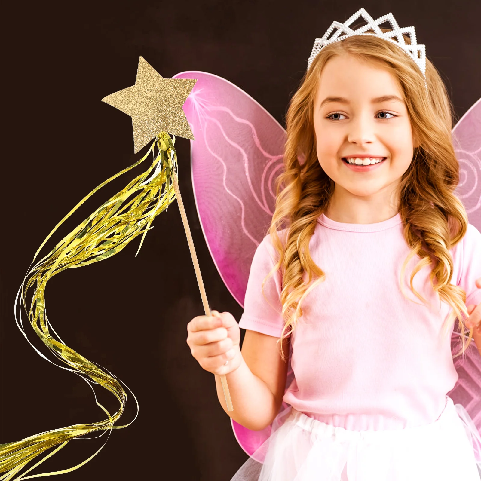 

10 Pcs Star Ribbon Fairy Shiny Wedding Car Decorations Party Cosplay Props Stage Performance Toys