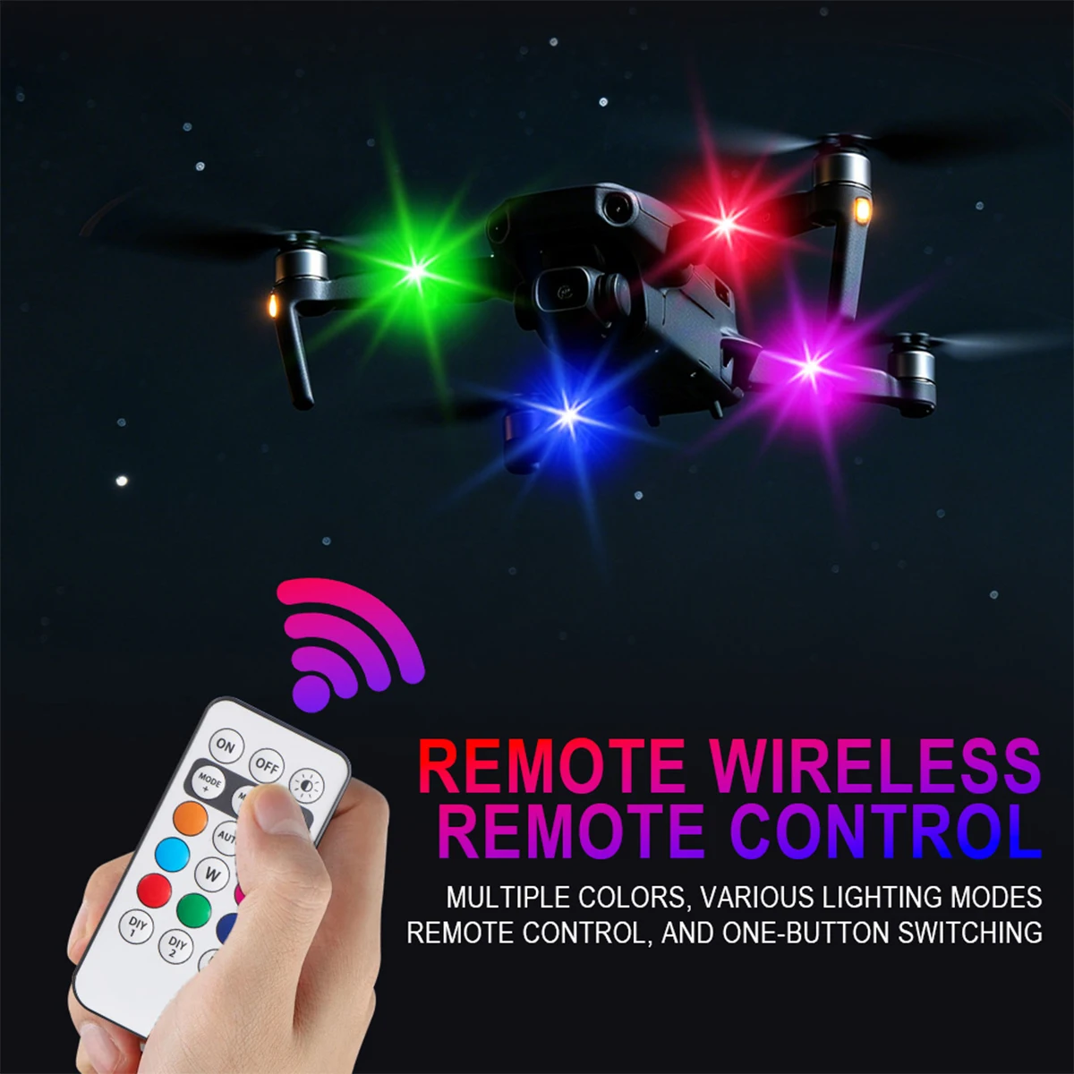 Wireless LED Camping Tent Warning Light Strobe Light RGB Led Aircraft Strobe Lights Drone LED Indicat Light Type-C Charging