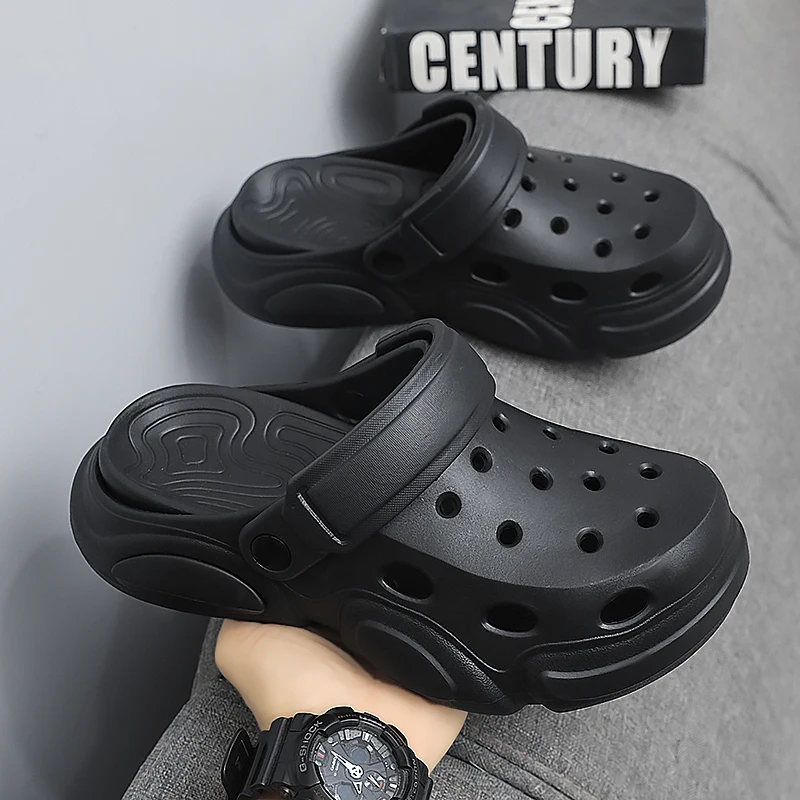 Summer Men's Thick-Soled Non-Slip Breathable Toe-Cap Sandals Casual Beach Slippers for Comfortable Outdoor Wear - view 4
