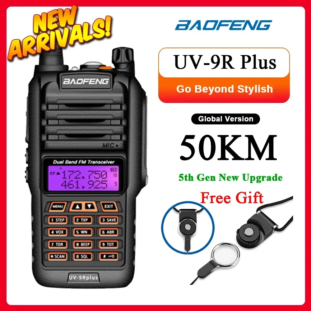 

Baofeng UV 9R Plus Walkie Talkie Long Range 50KM Max Two Way Radio VHF UHF Radio Station UV9R Plus CB Ham HF Transceiver