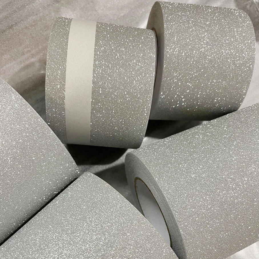 10/18CM WidthShiny Diamond Silver Glitter Film for Auto and Motorcycle Decoration, Durable and Waterproof Exterior Adhesive Wrap