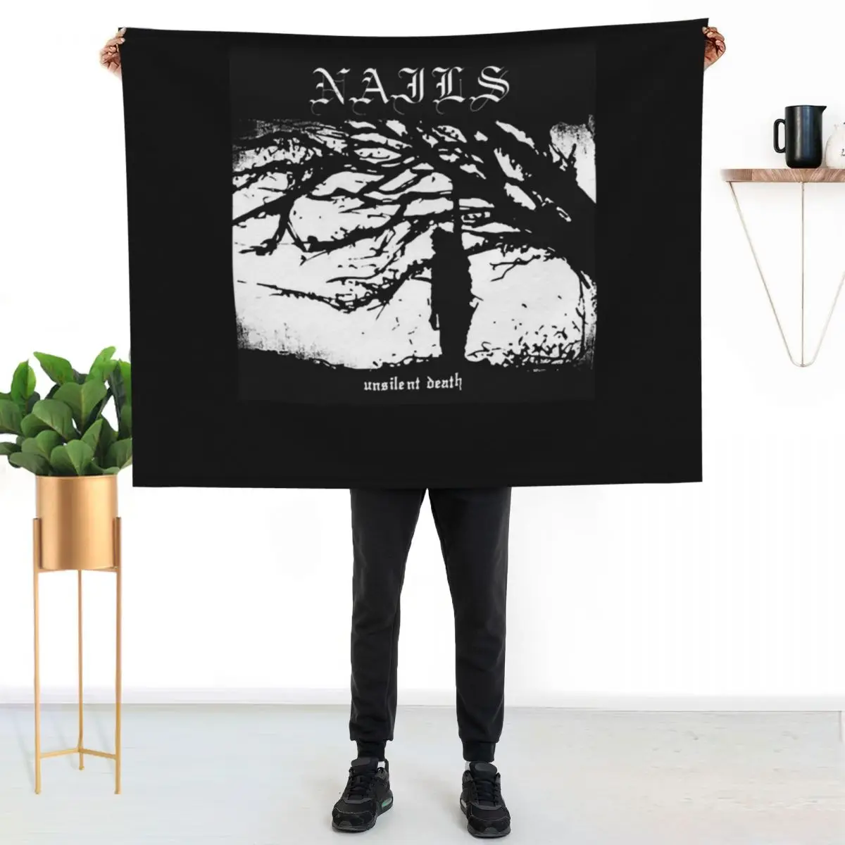 

nails band-trending Throw Blanket Stain Resistant Cozy Warm Blanket
