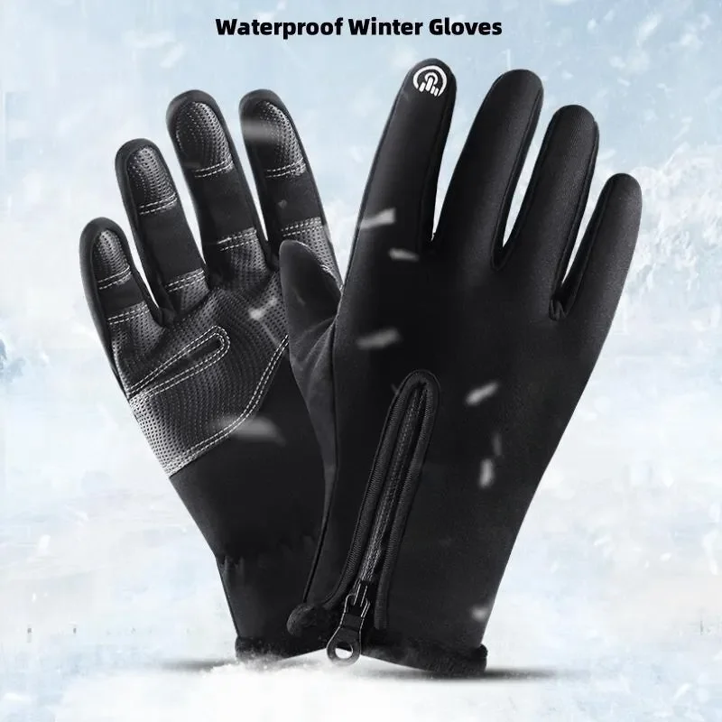 Winter Warm Gloves Men Women Touch Screen Waterproof Windproof Non-Slip Grips Glove for Cycling Driving Running Hiking