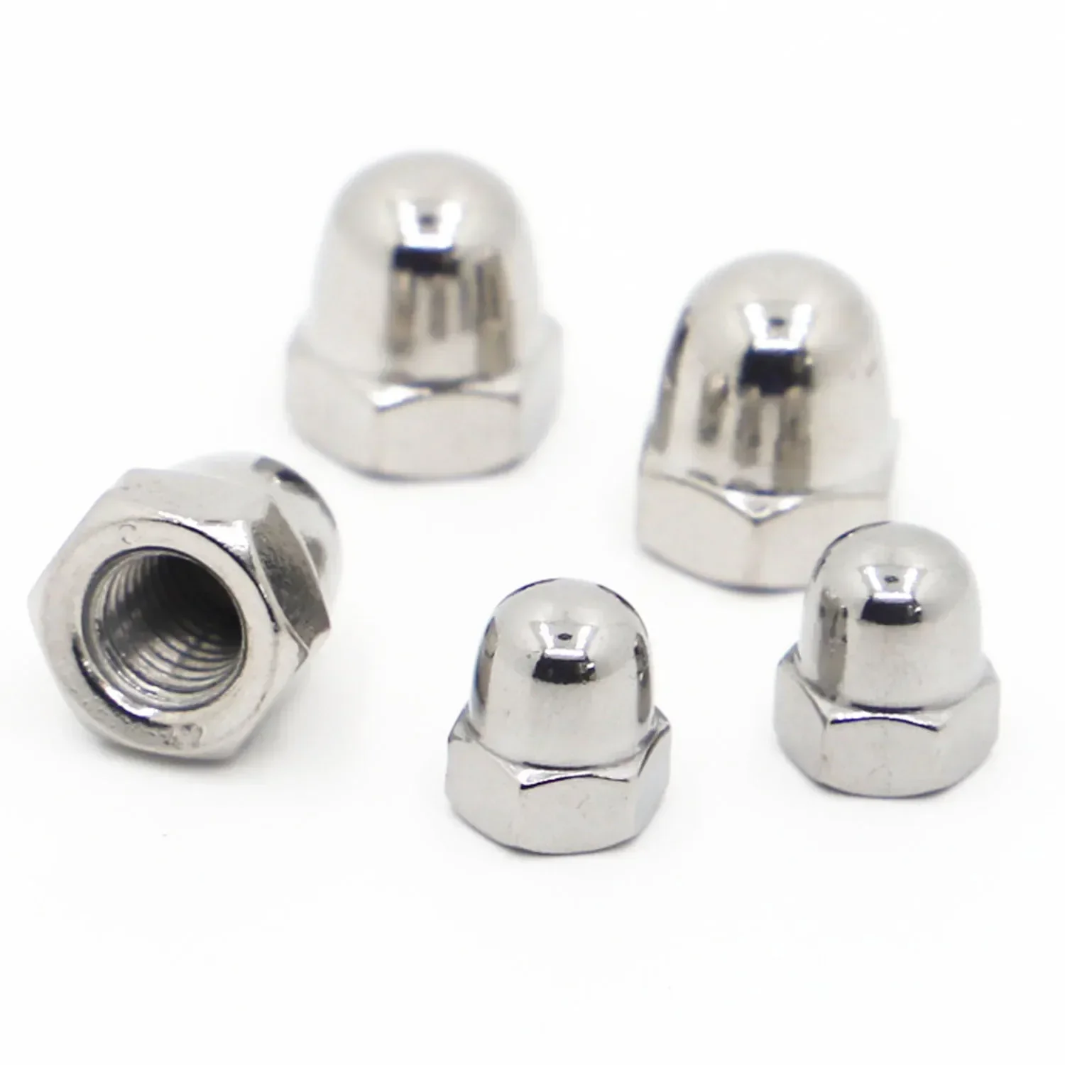 M3 M4 M5 M6 M8 M10 M12 M14 M16 304 Stainless Steel DIN1587 Dome Cap Nut Acorn Hex Nut Blind Nut