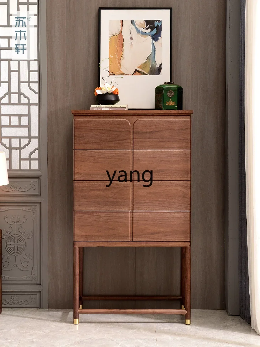 xyy bucket cabinet solid wood storage cabinet black walnut four or five bucket Song style locker