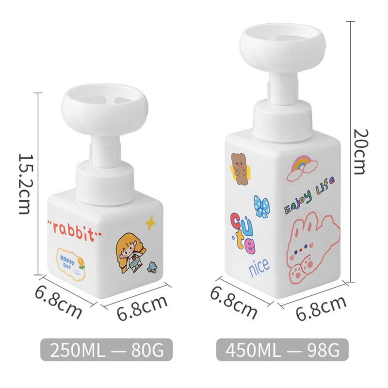 Flower Foam Frothing Bottle Creative Press Type Dispenser Bottle Cute Bathroom Lotion Shower Gel Hand Soap Foamer