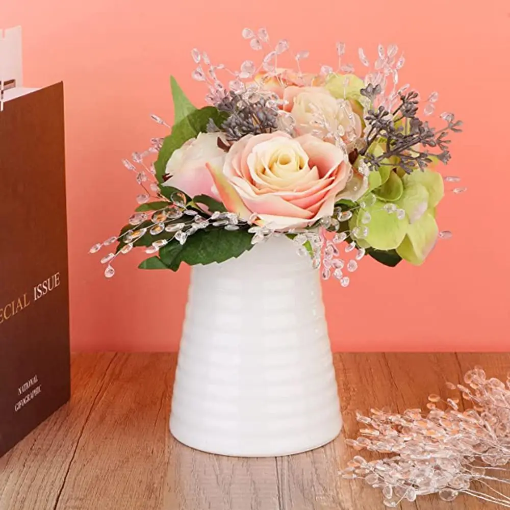 مضاهاة حفل زفاف للمنزل الاكريليك تاج الزفاف كريستال برعم فروع باقة اصطناعية الحرفية الديكور كريستال زهرة