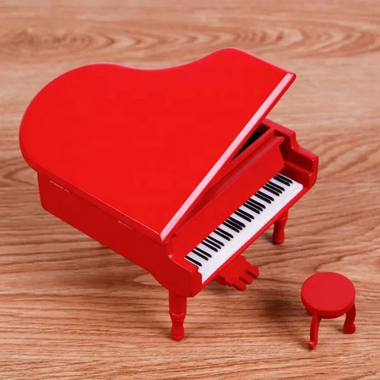 Creative Birthday Gift Piano Shaped Mechanical Clockwork Music Box