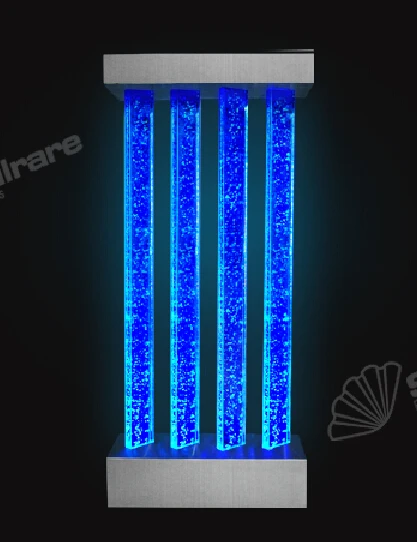 Customization.Wedding Party Decoration and Acrylic square Water Bubble Tube Led Changing Color Intelligent Water Curtain Wall